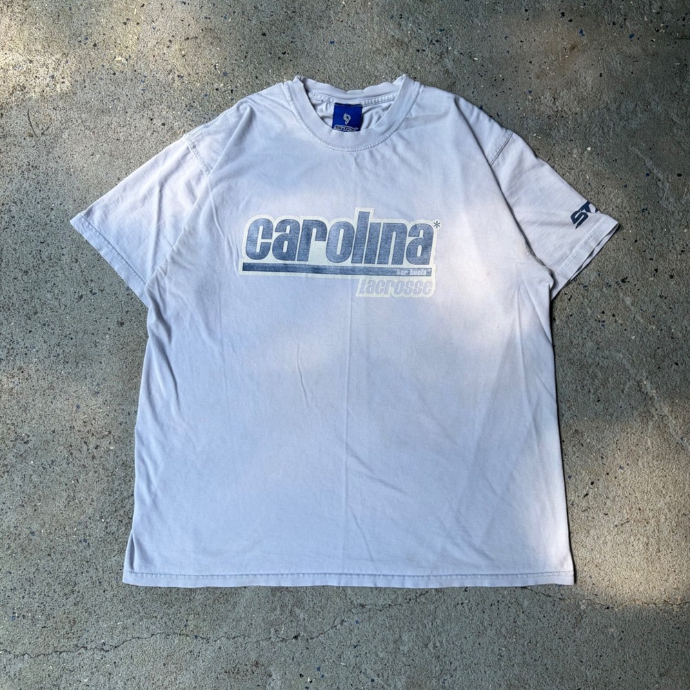 STX UNC Carolina Tar Heels Lacrosse Graphic T-Shirt Mens Large Light Blue Grey